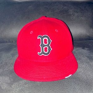 Mens Boston Red Sox New Era White n Black Logo 59fifty Fitted Hat